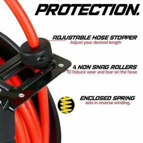 img 2 attached to Get Max 300PSI With ReelWorks Retractable Air Hose Reel Featuring Hybrid Polymer Hose And Polypropylene Drum!