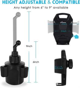 img 2 attached to 📱 Convenient and Versatile: AONKEY Cup Holder Phone Mount for All Smartphones, Including iPhone 12 Pro/11 Pro Max/XR/XS/XS Max/X/8/7, Galaxy S10/S10 Plus Note 9/Note 10 Plus