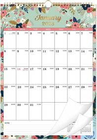 img 4 attached to Green 2023 Wall Calendar - Monthly Calendar With Thick Paper, Twin-Wire Binding, Hanging Hook, Large Blocks, And Julian Dates - Size 12" X 17" - Ideal For Jan. 2023 To Dec. 2023 Planning