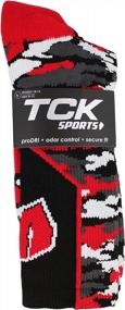 img 1 attached to Blend In With Badger Pride: TCK Woodland Camo Crew Socks For Wisconsin Fans