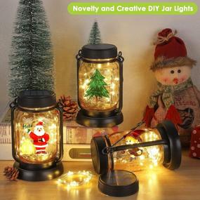 img 1 attached to 🌟 Decorate Your Outdoor Space with 4 Pack Solar Hanging Mason Jar Lights - Waterproof Vintage Glass Jar Starry Fairy Light with 30 Warm White LEDs for Patio, Garden, and Trees