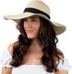 upf 50+ women's foldable roll-up straw beach hat with wide brim for sun protection 1 logo
