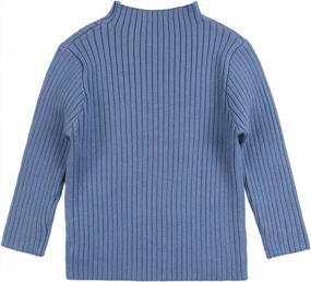 img 3 attached to Cotton Knitted Pullover Sweater For Warmth: Peecabe Toddler Baby Girl Sweatshirt Tops Ideal For Little Kids