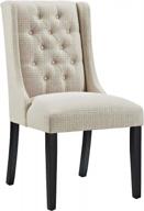 🪑 baronet beige upholstered fabric parsons chair for modern kitchen and dining room by modway logo