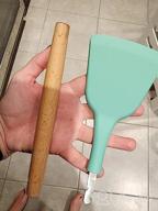 img 1 attached to MIBOTE 17 Piece Silicone Cooking Utensil Set With Wooden Handles And Holder - BPA-Free Turner, Tongs, Spatula, Spoon, And Kitchen Gadgets For Nonstick Cookware In Teal review by Anne Franson