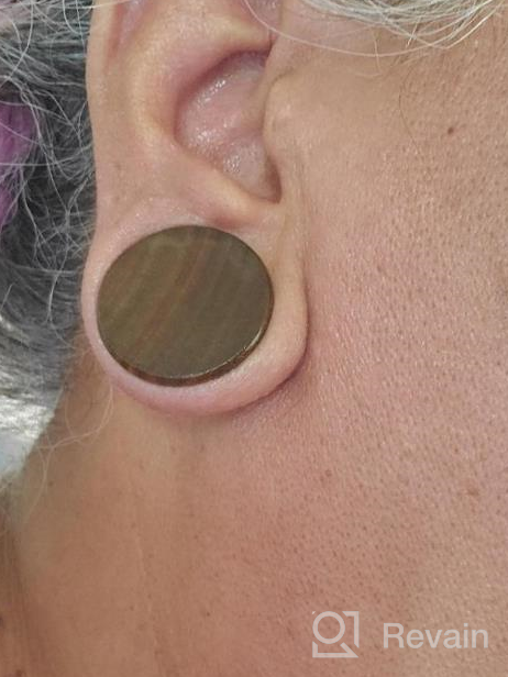 img 1 attached to 1 Pair Of TBOSEN Natural Wood Saddle Plugs Ear Gauges, Stretcher Piercing Flesh Tunnels Jewelry In Sizes 0G-1'' (8Mm-25Mm) review by Cameron Kennedy