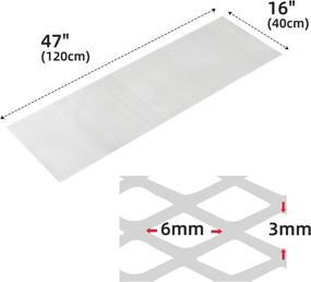 img 3 attached to 🚗 Автомобильная решетка спойлера для пикапов AggAuto с сетчатым бампером, воздухозаборником из алюминиевого сплава, автомобильная решетка для вентиляции, вставка в решетку, впускной воздух гоночного ромбического отверстия 3x6 мм (47x16 дюймов, серебристый)