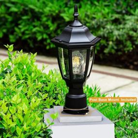 img 1 attached to 2-Pack FUDESY Outdoor Post Lights - LED Electric Exterior Lamp Post Light Fixture With Pier Mount Base