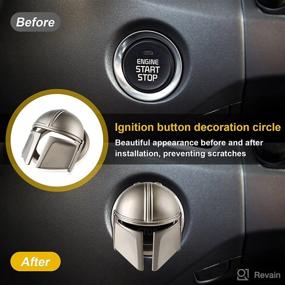 img 3 attached to 🚗 Enhance Your Car's Style with Ouzorp 1pcs Push Button Start Cover - Silver