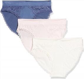 img 4 attached to 3 Pack Of Arabella Women'S Supersoft Brushed Microfiber Bikini With Lace By Amazon Brand