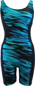 img 4 attached to Adoretex Women'S One Piece Water Aerobics Unitard Boyleg Swimsuit With Scoop Back