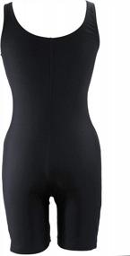 img 2 attached to Adoretex Women'S One Piece Water Aerobics Unitard Boyleg Swimsuit With Scoop Back