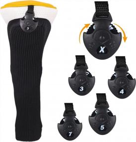 img 3 attached to Protect Your Golf Clubs In Style With Black Head Covers Set For All Fairway And Driver Clubs
