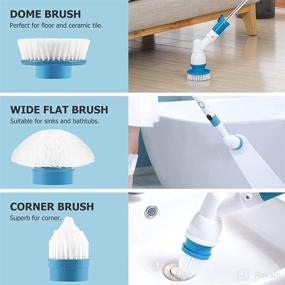 img 1 attached to Noasage Electric Spin Scrubber,360 Cordless Shower Floor Scrubber with 3 Replaceable Brush Heads and 1 Extension Arm - Perfect for Cleaning Bathtubs, Kitchens, Bathrooms, Tiles, and Toilets