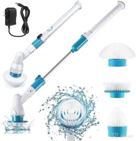 img 4 attached to Noasage Electric Spin Scrubber,360 Cordless Shower Floor Scrubber with 3 Replaceable Brush Heads and 1 Extension Arm - Perfect for Cleaning Bathtubs, Kitchens, Bathrooms, Tiles, and Toilets