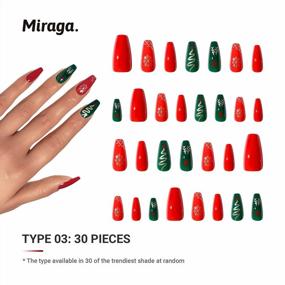 img 1 attached to Набор из 75 акриловых накладных ногтей для женщин и девочек DIY Nail Art с длительным нажатием на ногти, украшением рук и уникальным дизайном - Miraga