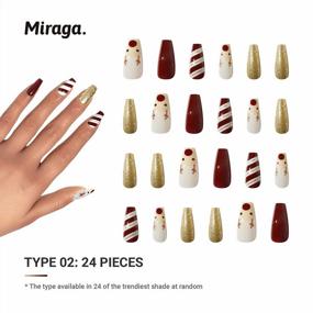 img 2 attached to Набор из 75 акриловых накладных ногтей для женщин и девочек DIY Nail Art с длительным нажатием на ногти, украшением рук и уникальным дизайном - Miraga