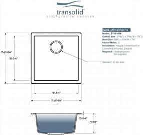 img 1 attached to Transolid ZTSB1818-1T Zero Granite Super Single Bowl Kitchen Sink, Total White Dual Mount