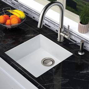 img 3 attached to Transolid ZTSB1818-1T Zero Granite Super Single Bowl Kitchen Sink, Total White Dual Mount