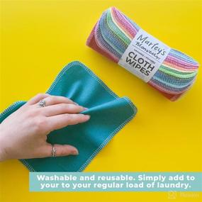 img 3 attached to 🌱 Marley's Monsters Reusable Cloth Wipes: Eco-friendly Solutions Handmade in Eugene, Oregon - 24-Pack, Sprout