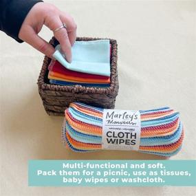 img 1 attached to 🌱 Marley's Monsters Reusable Cloth Wipes: Eco-friendly Solutions Handmade in Eugene, Oregon - 24-Pack, Sprout