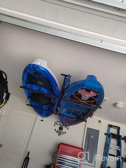 img 1 attached to StoreYourBoard 2 Kayak Ceiling Storage Rack, Adjustable Mount, Holds 2 Kayaks Or Canoes, Overhead Garage Hanger review by Brandon Pratt