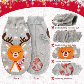 img 1 attached to 🎄 HYLYUN 2-Pack Cat Christmas Sweaters - Reindeer and Snowflake Patterns for Kitties and Small Dogs M