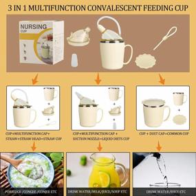 img 3 attached to KIKIGOAL Disabled Patient Drinking Cup With Straw For Convalescent Feeding, Maternity Water Porridge Soup Aids