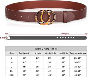 img 1 attached to Women's Double Circle Buckle Leather Accessories for Fashion Belts