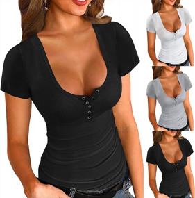 img 2 attached to Flaunt Your Figure With YSLMNOR Tight Slim Fitted Tee Shirts - Sexy Tops For Women