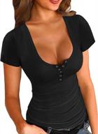 flaunt your figure with yslmnor tight slim fitted tee shirts - sexy tops for women logo