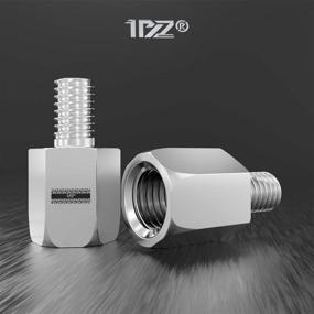 img 1 attached to 🛵 Motorcycle Mirror Adapters 10mm Female to 8mm Male Chrome for ATV, Scooter, Pit Dirt-Bike, Mini-Bike - 1 Pair