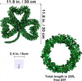 img 3 attached to 4 Pcs St. Patrick'S Day Decorations - Foil Tinsel Shamrocks, Lucky Four-Leaf Clovers & Leprechaun Hats For Party Décor