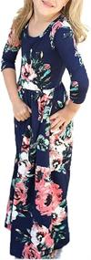 img 4 attached to 🌸 YIJODM Flower Printed Pockets: Stylish Holiday Girls' Clothing & Dresses