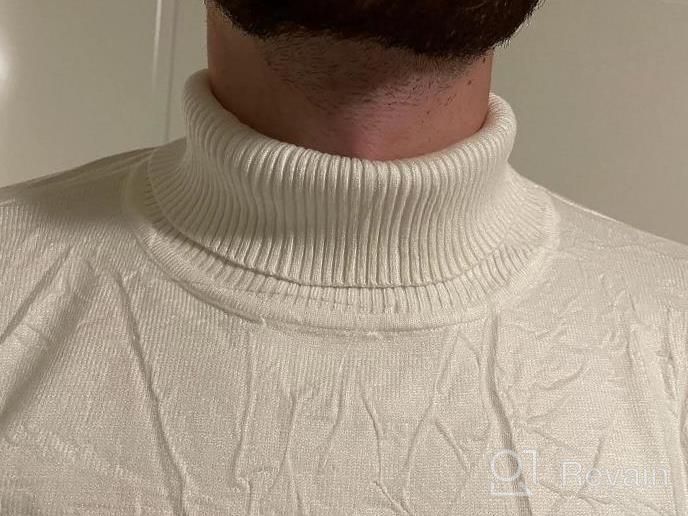 img 1 attached to Mens Turtleneck Sweater Slim Fit Pullover Knitted Thermal Top By Poriff review by Derick Johns