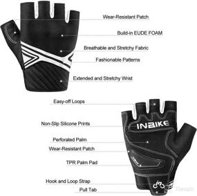 img 3 attached to INBIKE Breathable Mesh Half Finger Motorcycle Gloves Hard Knuckle Wear Resistant With TPR Padded Palm Cushioning Black White Small