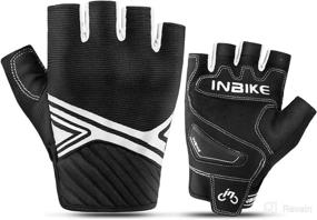 img 4 attached to INBIKE Breathable Mesh Half Finger Motorcycle Gloves Hard Knuckle Wear Resistant With TPR Padded Palm Cushioning Black White Small