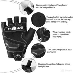 img 1 attached to INBIKE Breathable Mesh Half Finger Motorcycle Gloves Hard Knuckle Wear Resistant With TPR Padded Palm Cushioning Black White Small