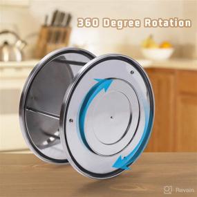 img 1 attached to 🔄 Efficient 2 Tier Stainless Steel Lazy Susan Turntable Organizer - 360 Degree Rotation for Kitchen, Bathroom, Bedroom & More