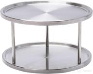 🔄 efficient 2 tier stainless steel lazy susan turntable organizer - 360 degree rotation for kitchen, bathroom, bedroom & more logo