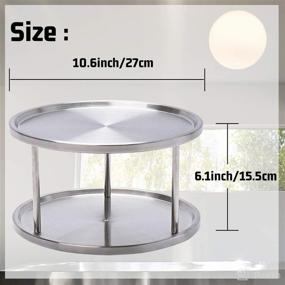 img 3 attached to 🔄 Efficient 2 Tier Stainless Steel Lazy Susan Turntable Organizer - 360 Degree Rotation for Kitchen, Bathroom, Bedroom & More