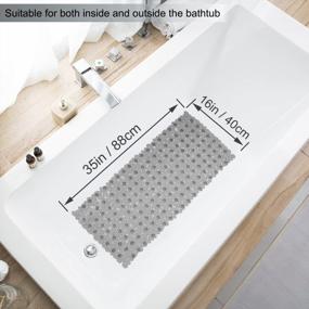 img 1 attached to Non-Slip Pebble Bath Tub And Shower Mats With Drain Holes And Suction Cups For Bathroom Safety