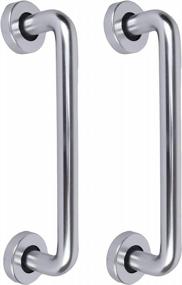 img 4 attached to SKANDH 9 Inch Pipe Aluminum Barn Door Pull Handle, Industrial Rustic Stair Handrail, Grab Bar For Sliding Door, Gate, Garage - (Pack Of 2), Polish Anodized Finish