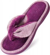 cozy thong flip flops for women: wishcotton's memory foam spa slippers with lightweight summer design logo