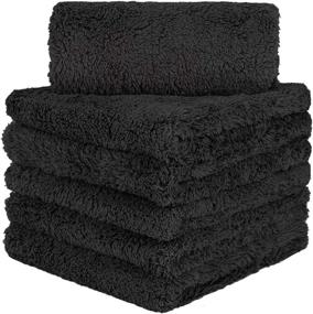 img 1 attached to 🚗 CARCAREZ Premium Microfiber Towels: Ideal for Effortless Car Drying, Washing, Detailing, Buffing, Waxing, and Polishing – Plus Plush Edgeless Microfiber Cloth (Black)