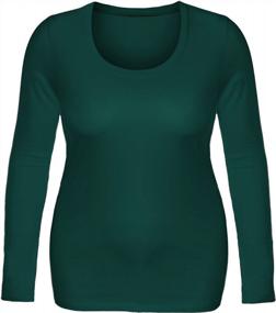 img 1 attached to Women'S Junior And Plus Size Scoop Neck Tshirt - Emmalise Long Sleeve Tee