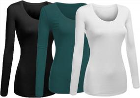 img 4 attached to Women'S Junior And Plus Size Scoop Neck Tshirt - Emmalise Long Sleeve Tee