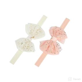 img 1 attached to 🌸 Delicate Baby Elastic Chiffon Flower Headbands: Hand-Sewn Mesh Lace Bow for Princess Girls' Floral Headwear