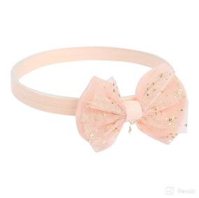 img 3 attached to 🌸 Delicate Baby Elastic Chiffon Flower Headbands: Hand-Sewn Mesh Lace Bow for Princess Girls' Floral Headwear