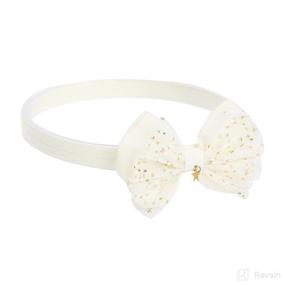 img 2 attached to 🌸 Delicate Baby Elastic Chiffon Flower Headbands: Hand-Sewn Mesh Lace Bow for Princess Girls' Floral Headwear